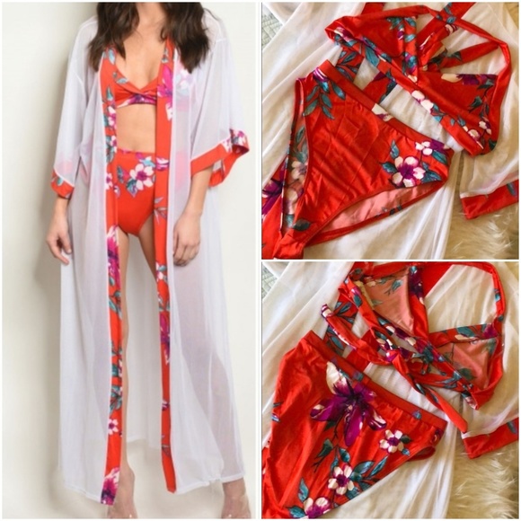 Trend Setter Diva Swim Collection Other - 3 PIECE SWIM SET, KIMONO & BIKINI